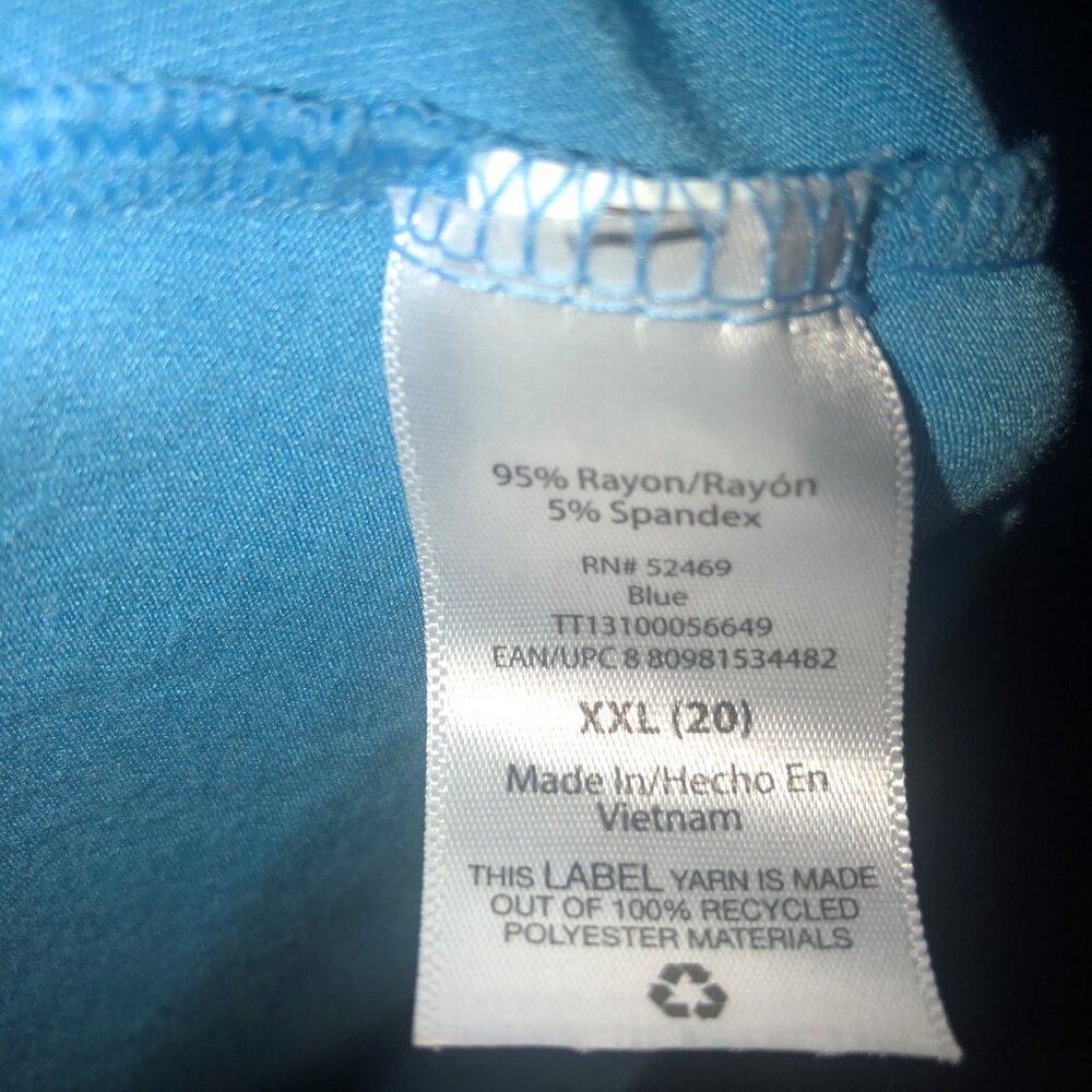 Time and Tru light blue round neck jersey dress with‎ pockets size XXL - Picture 3 of 6